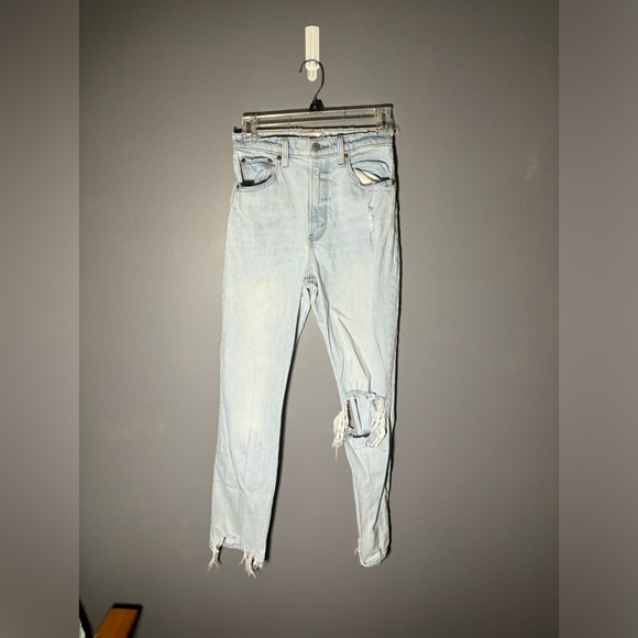 Abercrombie & Fitch Denim - Abercrombie & Fitch The 90s Straight Ultra High Rise Distressed Jeans Size 0
